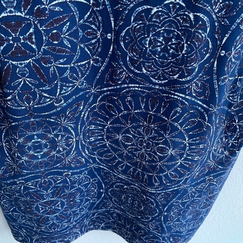 Sahalie Printed Blue Sleeved Dress S - Picture 4 of 6